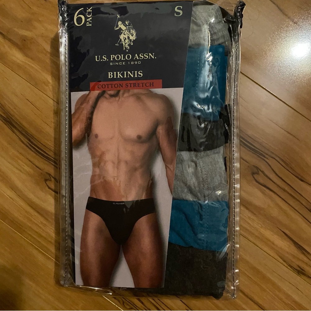 U.S. Polo Assn. Men’s Bikini Briefs – Black, Gray, Teal (6-Pack)